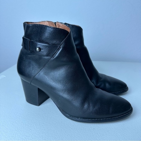 Madewell Shoes - Madewell Black Leather Kelli Heeled Booties Boots Size 7.5